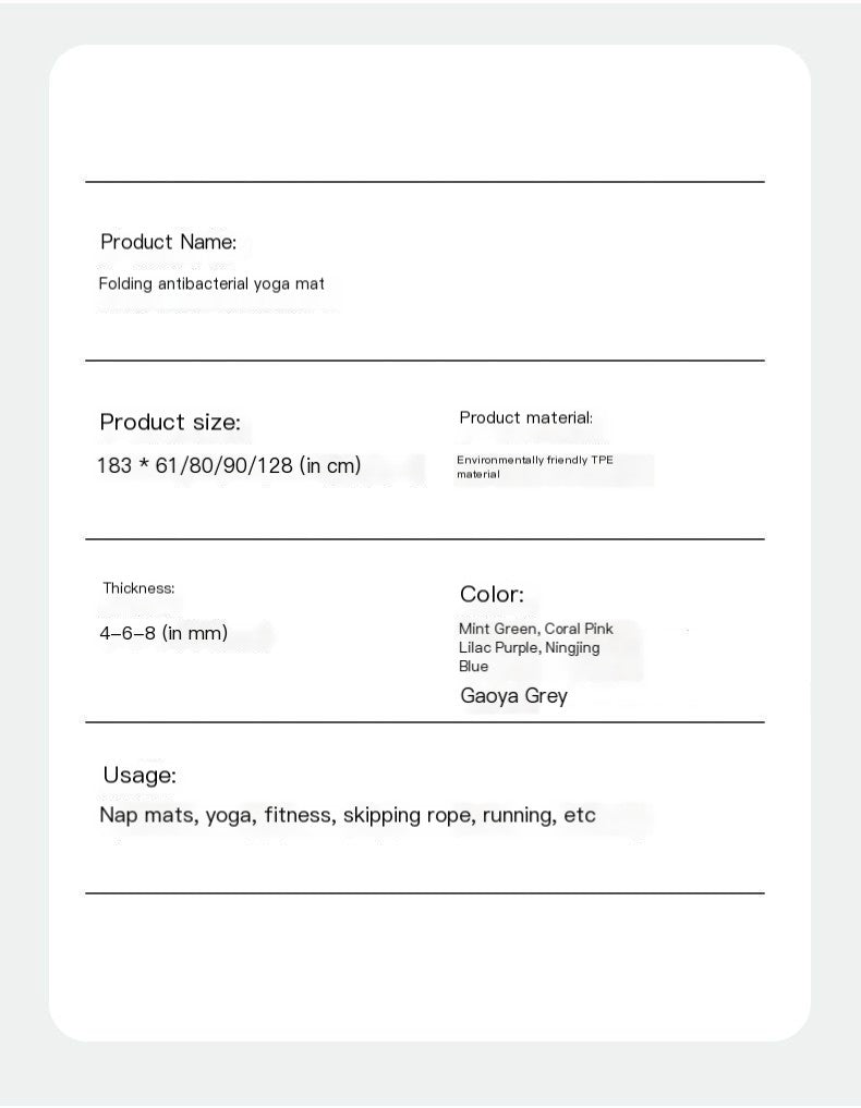 TPE Folding Yoga Mat for Napping and Relaxation